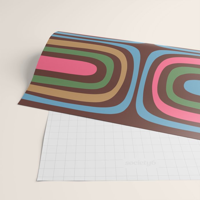 Retro Contemporary Boho Confaab Abstract Multicolored Vertical Pattern on Brown Wrapping Paper Gallery Image 2