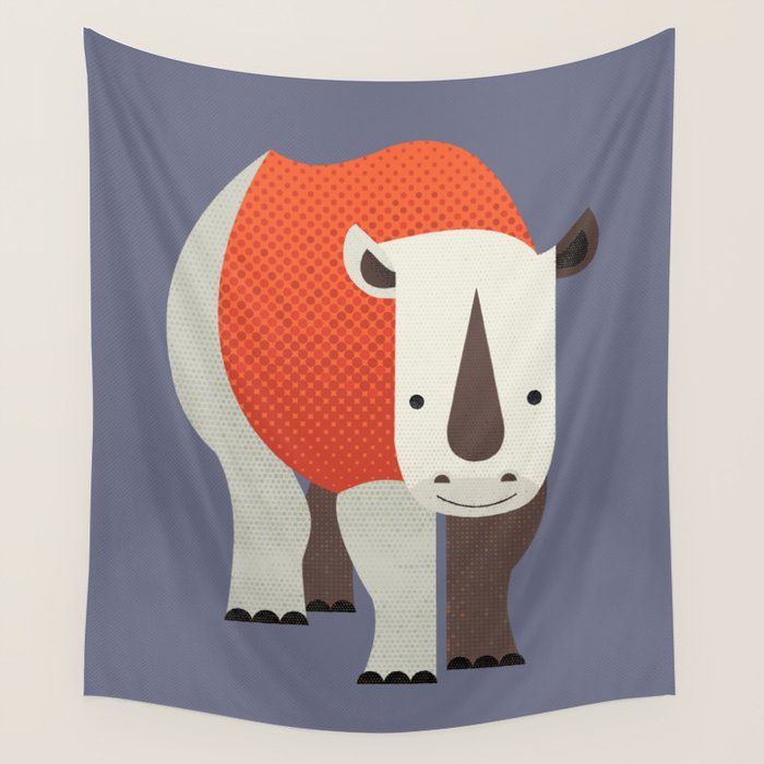 Whimsy Rhinoceros Wall Tapestry Gallery Image 1