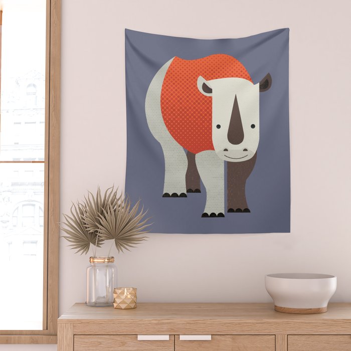 Whimsy Rhinoceros Wall Tapestry Gallery Image 2