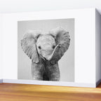 Baby Elephant - Black & White Wall Mural Gallery Image 2