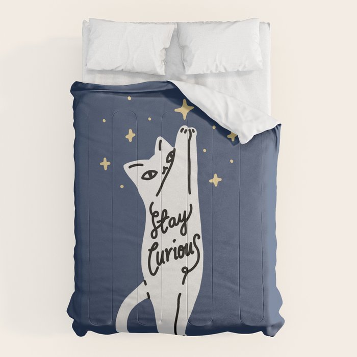 Stay Curious Cat Comforter Gallery Image 1