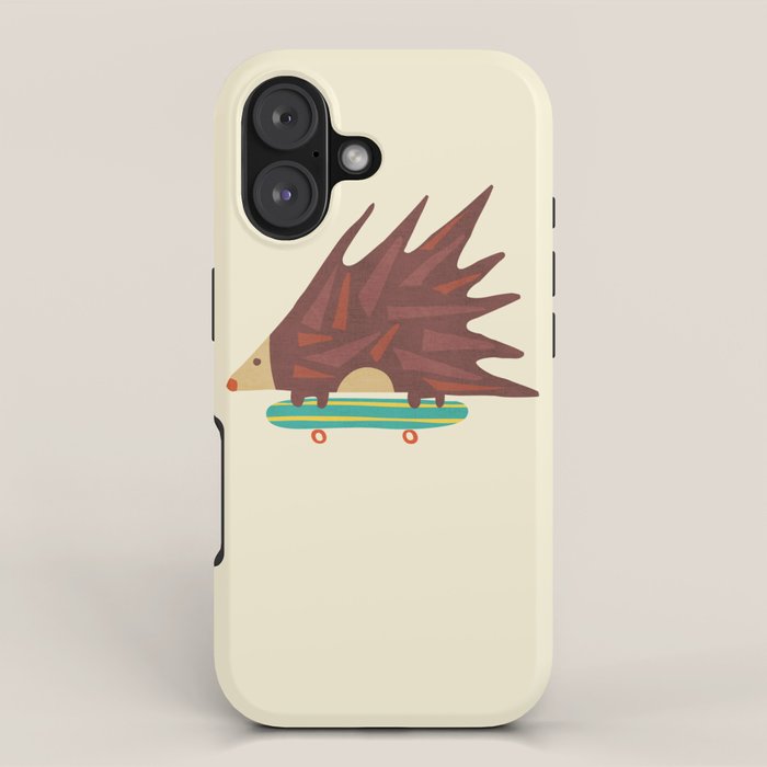 Hedgehog in hair raising speed iPhone Case Gallery Image 1