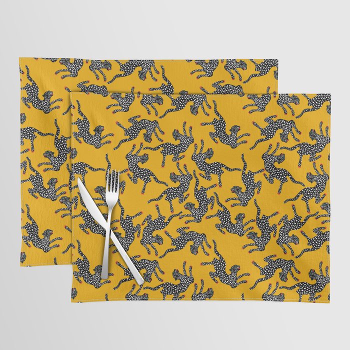 Bold cheetah dance Placemat Gallery Image 1