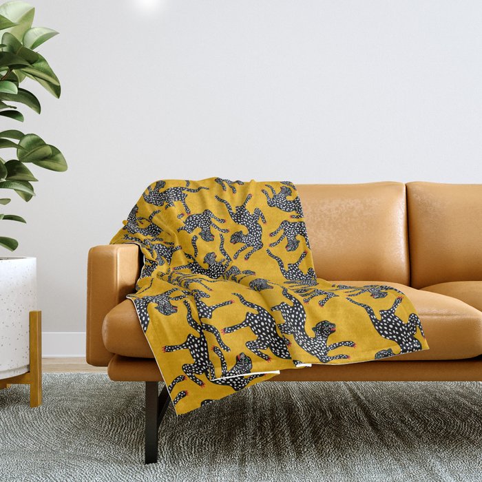 Bold cheetah dance Throw Blanket Gallery Image 1