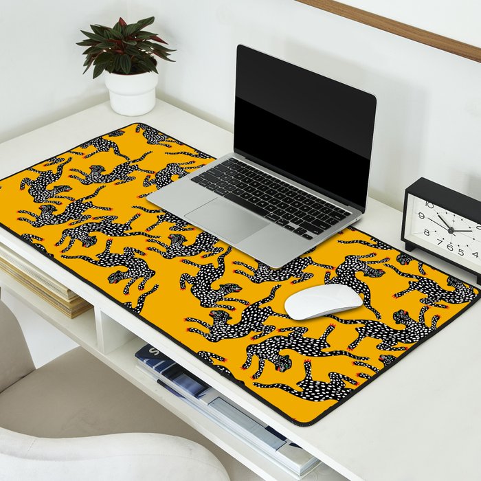 Bold cheetah dance Desk Mat Gallery Image 2