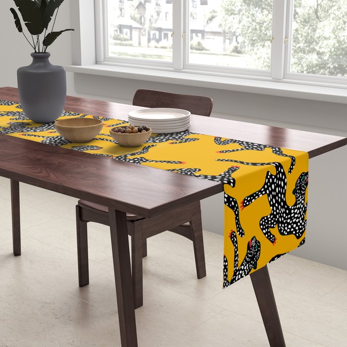 Bold cheetah dance Table Runner Gallery Image 2