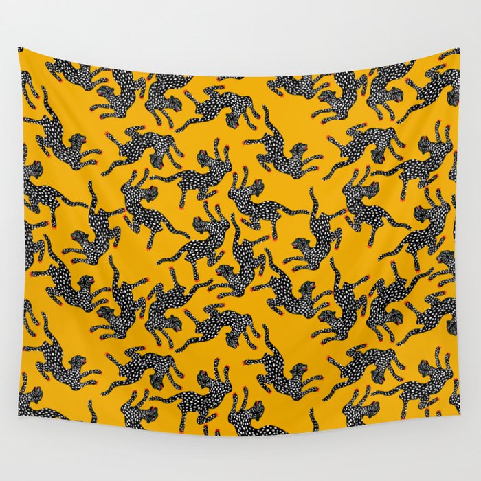 Bold cheetah dance Wall Tapestry Gallery Image 4