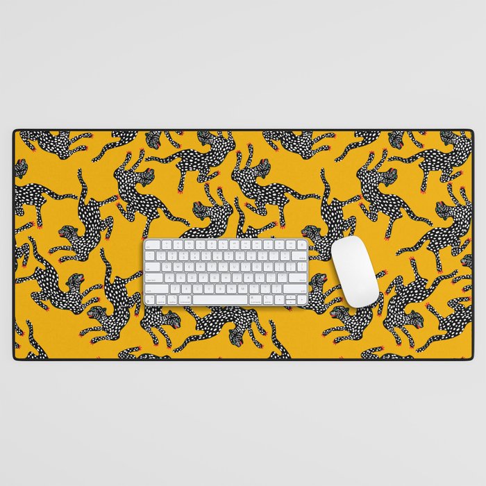 Bold cheetah dance Desk Mat Gallery Image 1