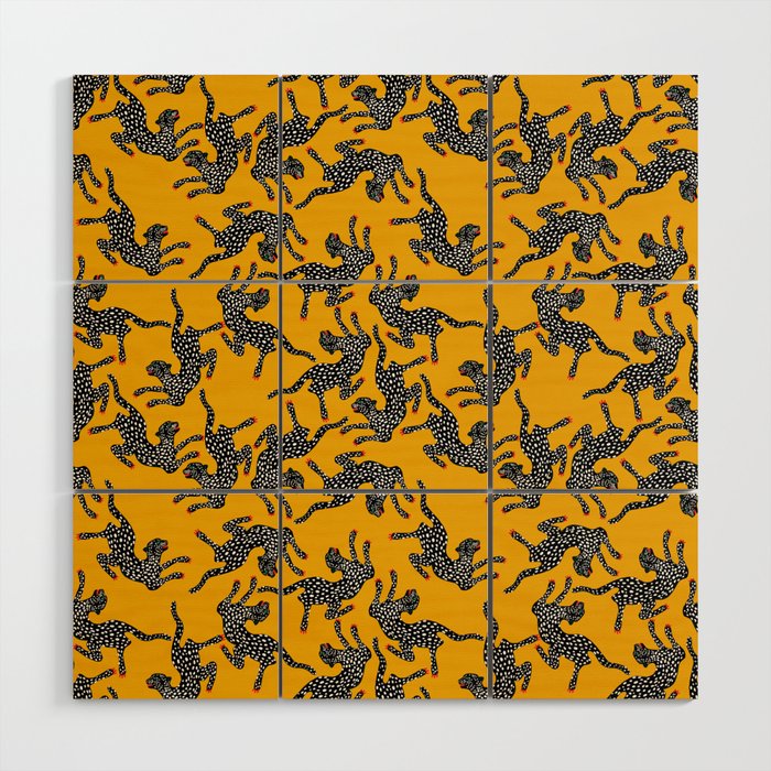 Bold cheetah dance Wood Wall Art Gallery Image 1