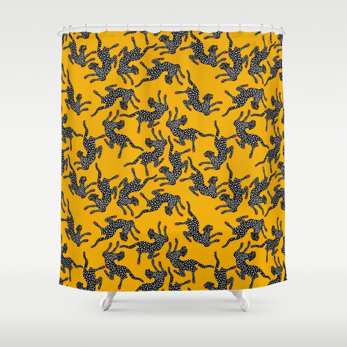 Bold cheetah dance Shower Curtain Gallery Image 1