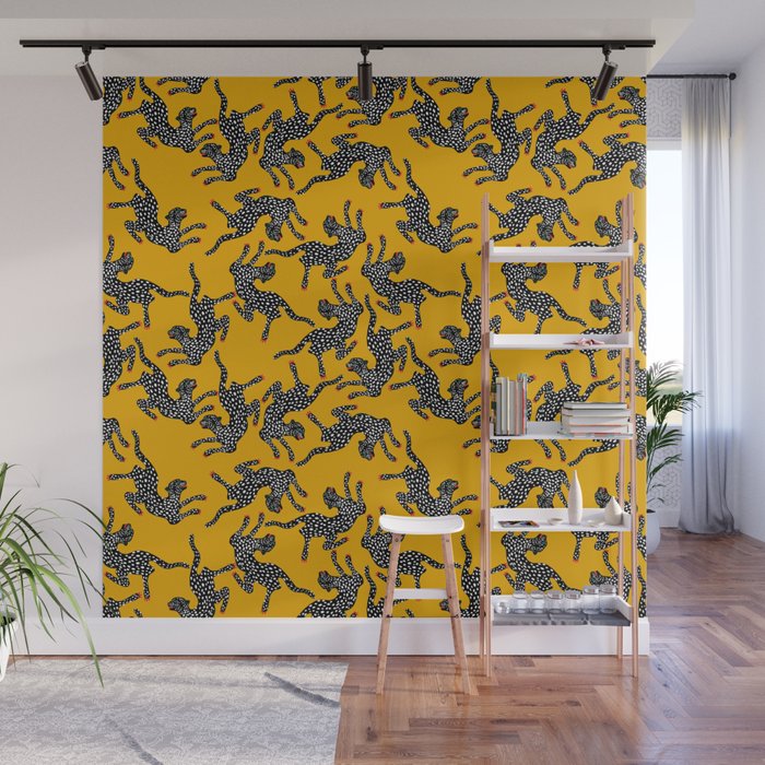 Bold cheetah dance Wall Mural Gallery Image 1
