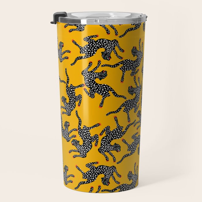 Bold cheetah dance Travel Mug Gallery Image 3