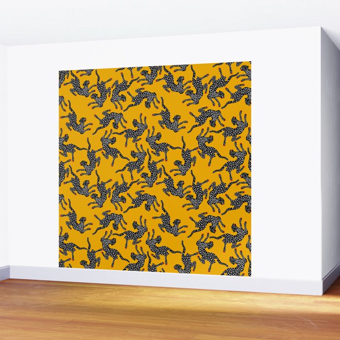 Bold cheetah dance Wall Mural Gallery Image 2