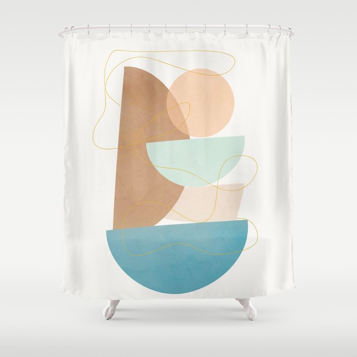 Soft Abstract Shapes 18 Shower Curtain Gallery Image 1