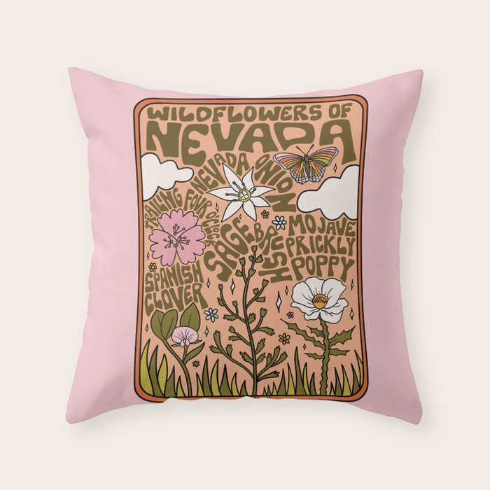 Nevada Wildflowers Throw Pillow Gallery Image 6