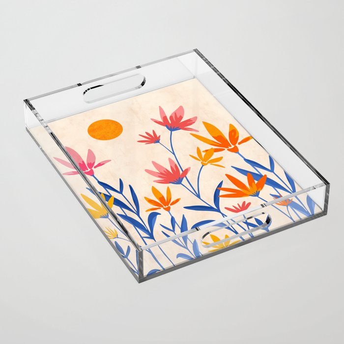 Wild Cosmos Floral Acrylic Tray Gallery Image 1