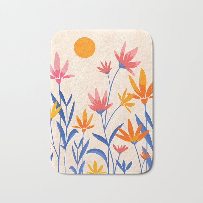 Wild Cosmos Floral Bath Mat Gallery Image 1