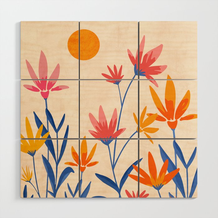 Wild Cosmos Floral Wood Wall Art Gallery Image 1