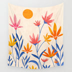 Wild Cosmos Floral Wall Tapestry Gallery Image 4