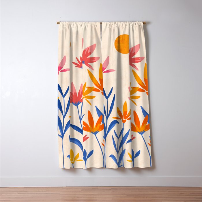 Wild Cosmos Floral Window Curtain Gallery Image 3