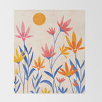 Wild Cosmos Floral Throw Blanket Gallery Image 2