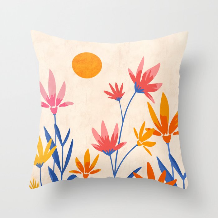 Wild Cosmos Floral Throw Pillow Gallery Image 6