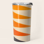 Vintage Scandinavian Orange Geometric Triangle Pattern Travel Mug Gallery Image 2