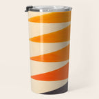 Vintage Scandinavian Orange Geometric Triangle Pattern Travel Mug Gallery Image 3
