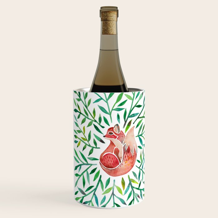Woodland Fox - Green Leaves Wine Chiller Gallery Image 2