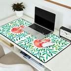 Woodland Fox - Green Leaves Desk Mat Gallery Image 2