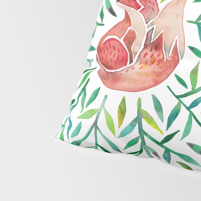 Woodland Fox - Green Leaves Pillow Sham Gallery Image 4
