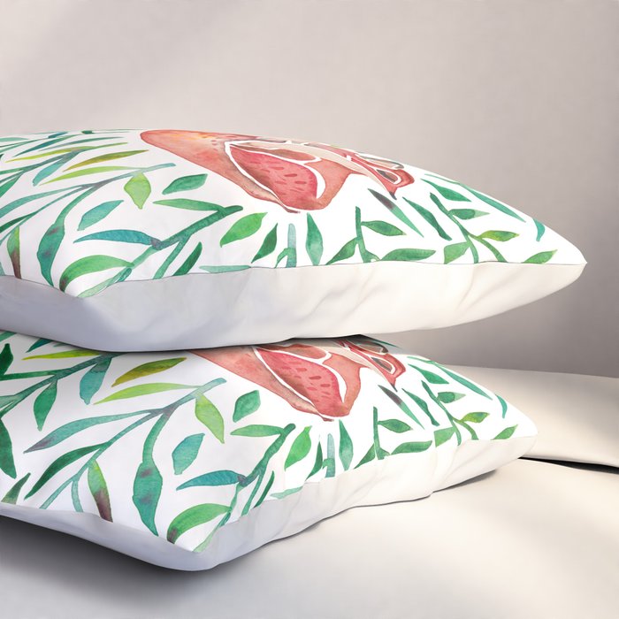 Woodland Fox - Green Leaves Pillow Sham Gallery Image 3