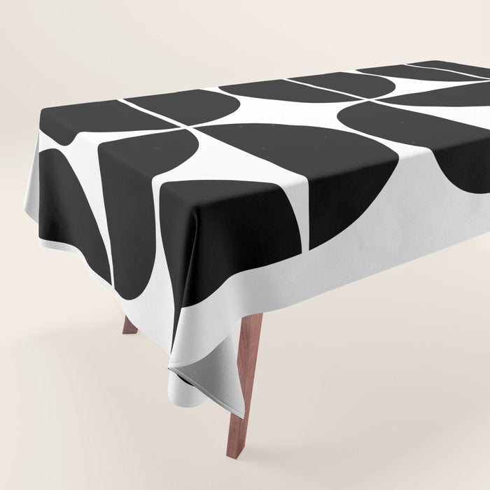 Mid Century Modern Black Square Tablecloth Gallery Image 1