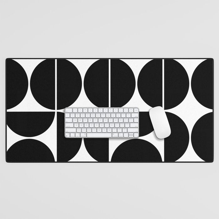 Mid Century Modern Black Square Desk Mat Gallery Image 1