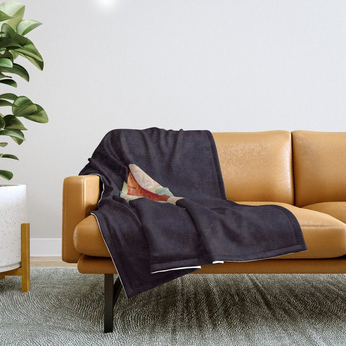 Arowana and peony 3 Throw Blanket Gallery Image 1