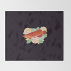 Arowana and peony 3 Throw Blanket Gallery Image 2