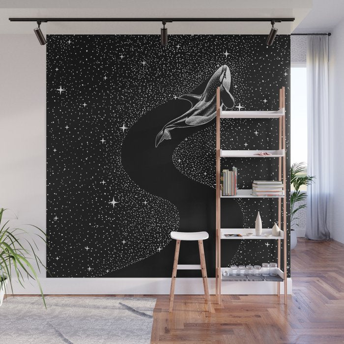 Starry Orca (Black Version) Wall Mural Gallery Image 1