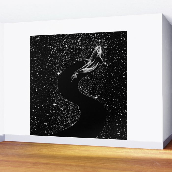 Starry Orca (Black Version) Wall Mural Gallery Image 2