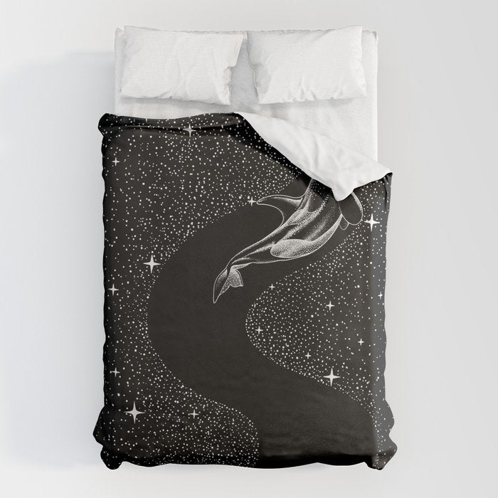 Starry Orca (Black Version) Duvet Cover Gallery Image 6
