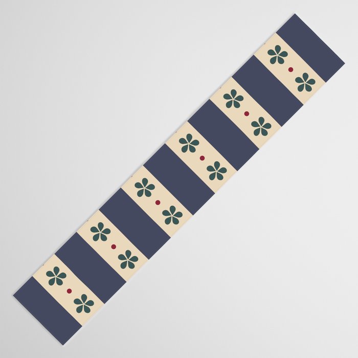Blue Stripes And Flowers Table Runner Gallery Image 3