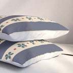 Blue Stripes And Flowers Pillow Sham Gallery Image 3