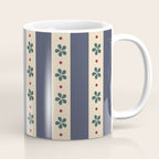 Blue Stripes And Flowers Coffee Mug Gallery Image 1