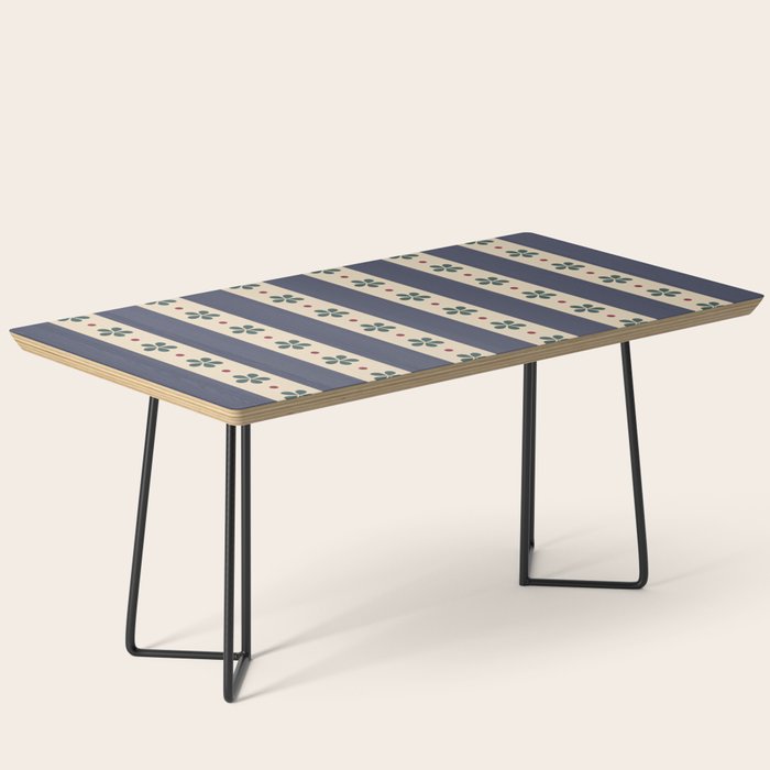 Blue Stripes And Flowers Coffee Table Gallery Image 1