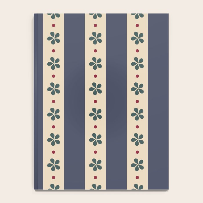 Blue Stripes And Flowers Notebook Gallery Image 4