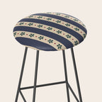 Blue Stripes And Flowers Stool Gallery Image 2