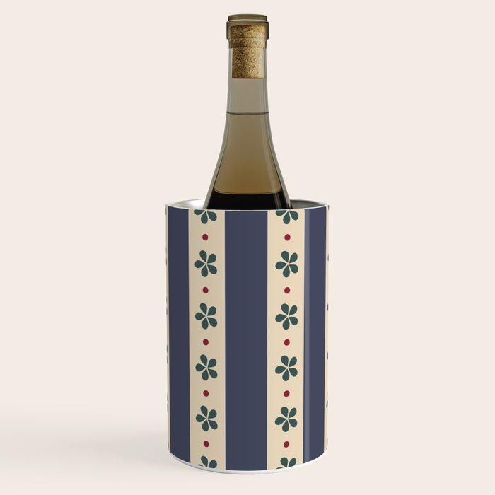 Blue Stripes And Flowers Wine Chiller Gallery Image 1