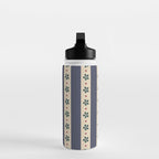 Blue Stripes And Flowers Water Bottle Gallery Image 3