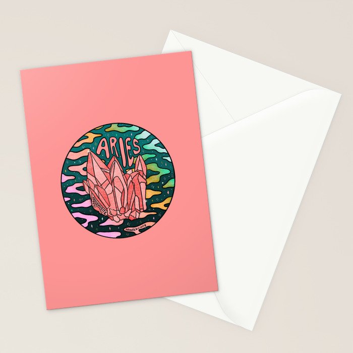 Aries Crystal Stationery Card Gallery Image 2