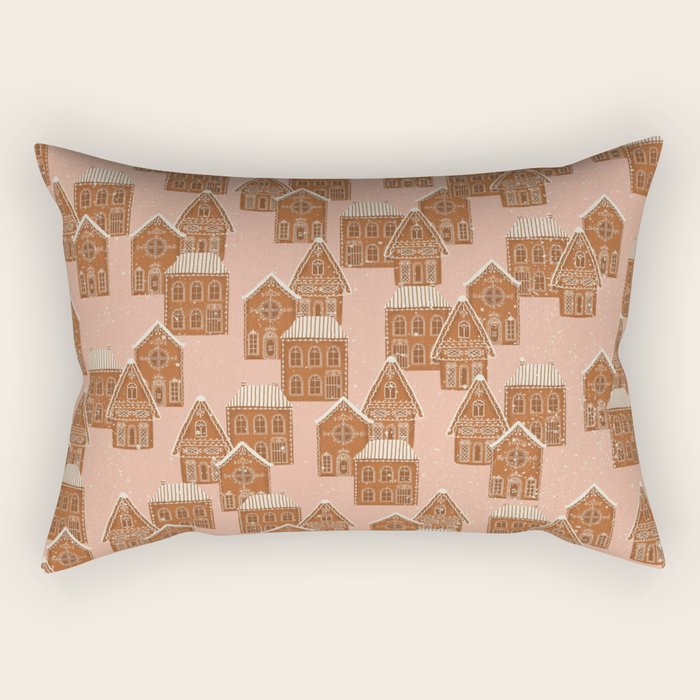 Gingerbread Pink Rectangular Pillow Gallery Image 2