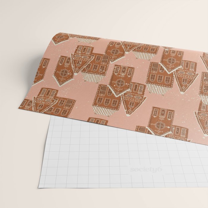 Gingerbread Pink Wrapping Paper Gallery Image 2